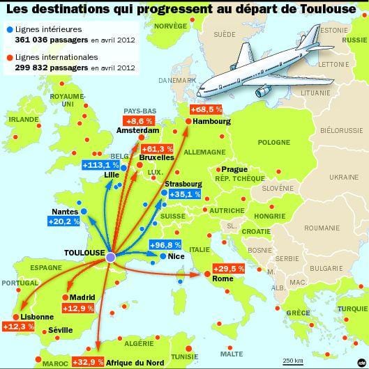 peta dari Toulouse tujuan bandara
