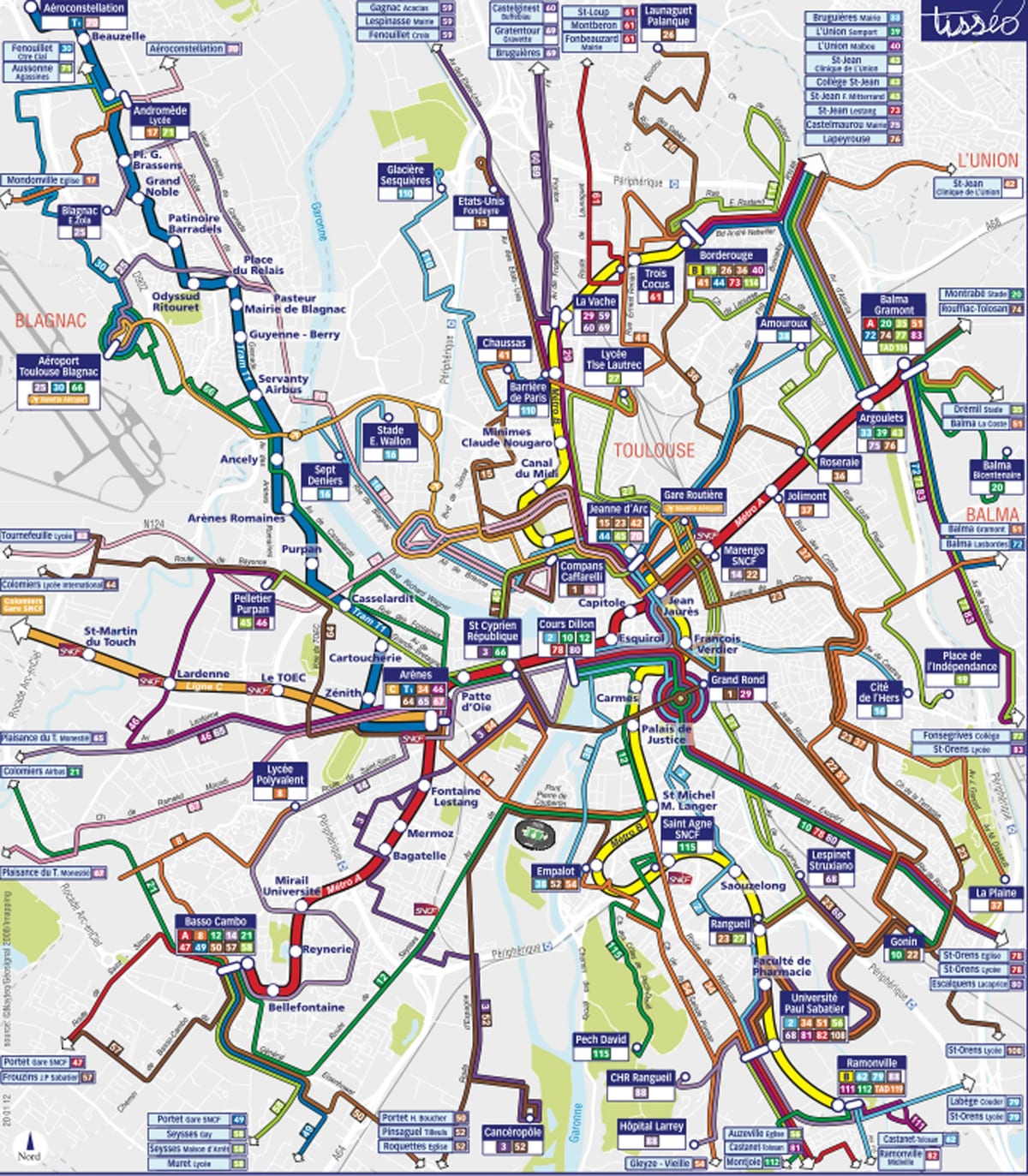 Toulouse transportasi peta
