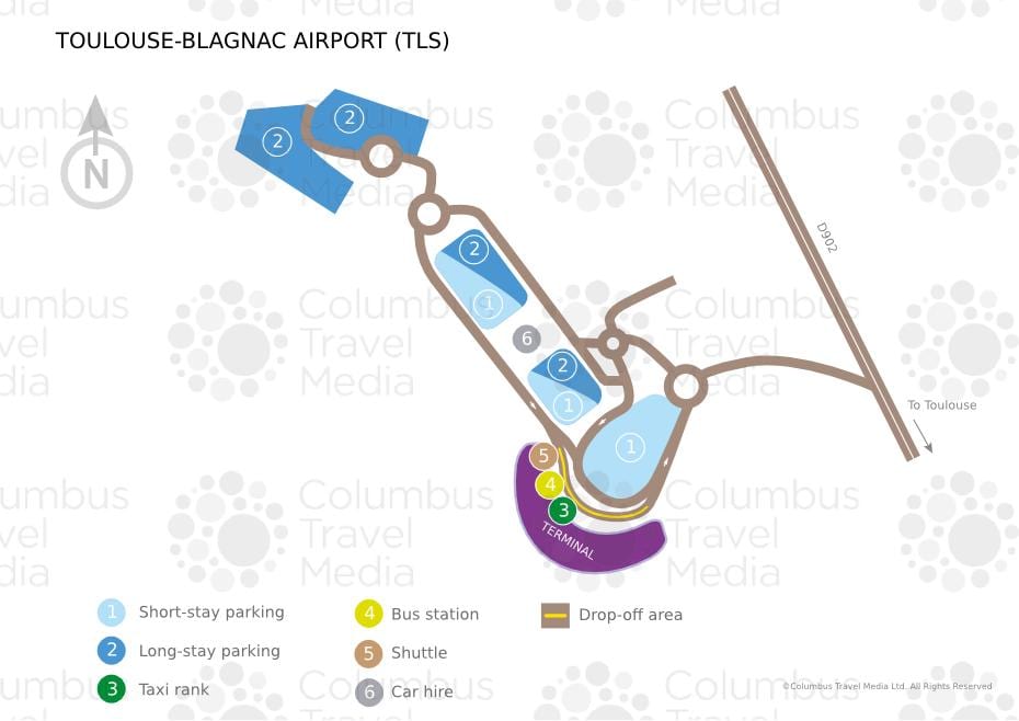 peta dari bandara Toulouse blagnac