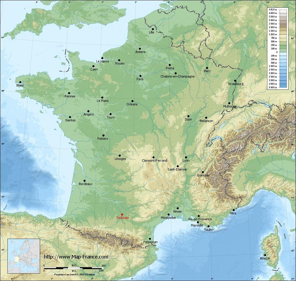 peta geografis dari Toulouse