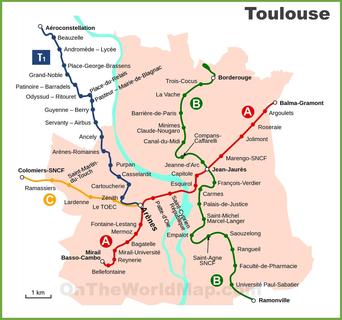 Toulouse bawah tanah peta