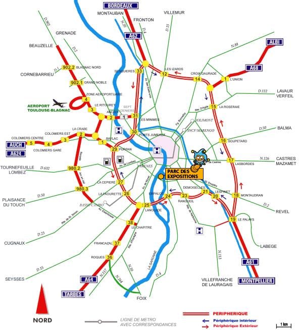 peta dari Toulouse raya