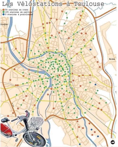 peta dari Toulouse sepeda